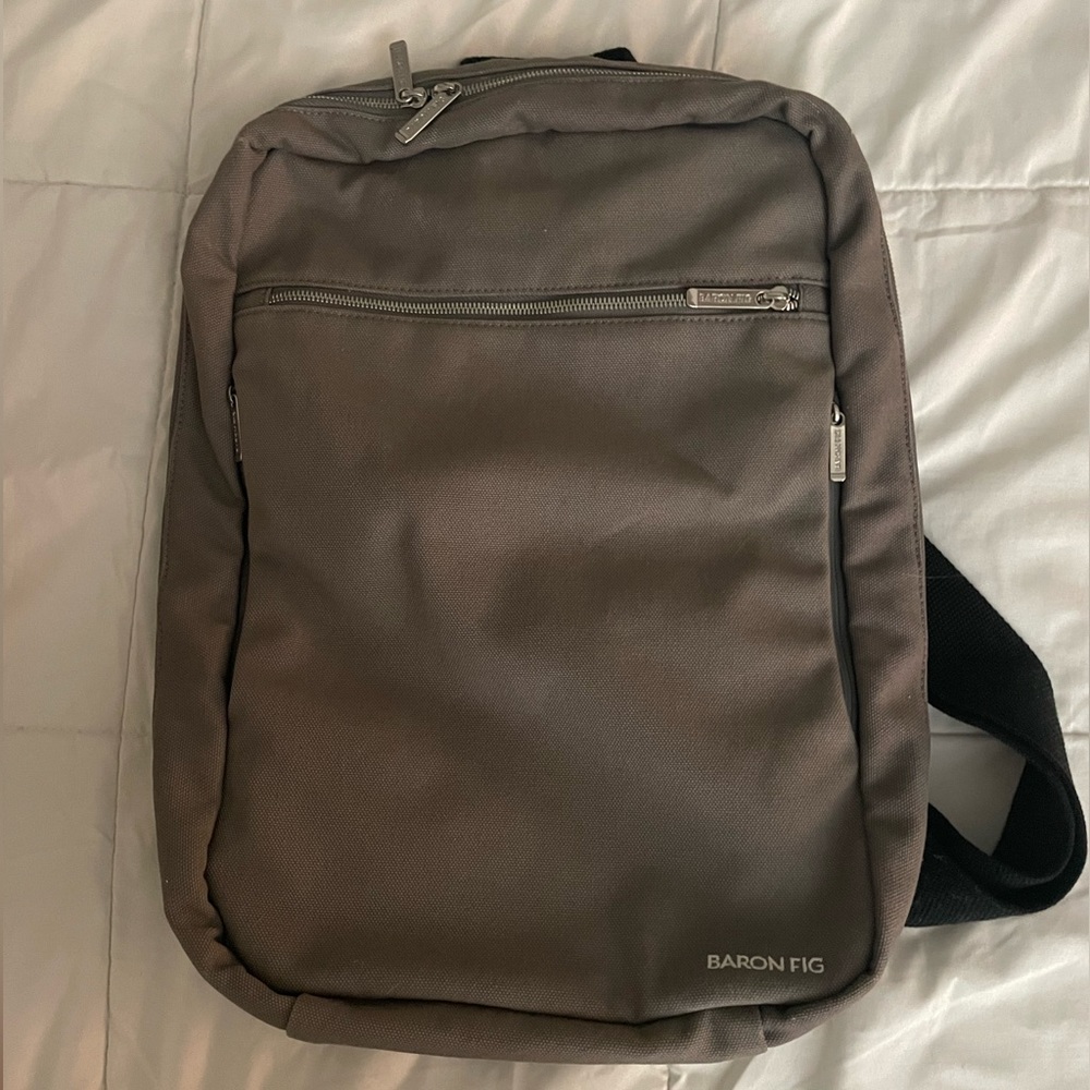 baron fig laptop slim line backpack grey